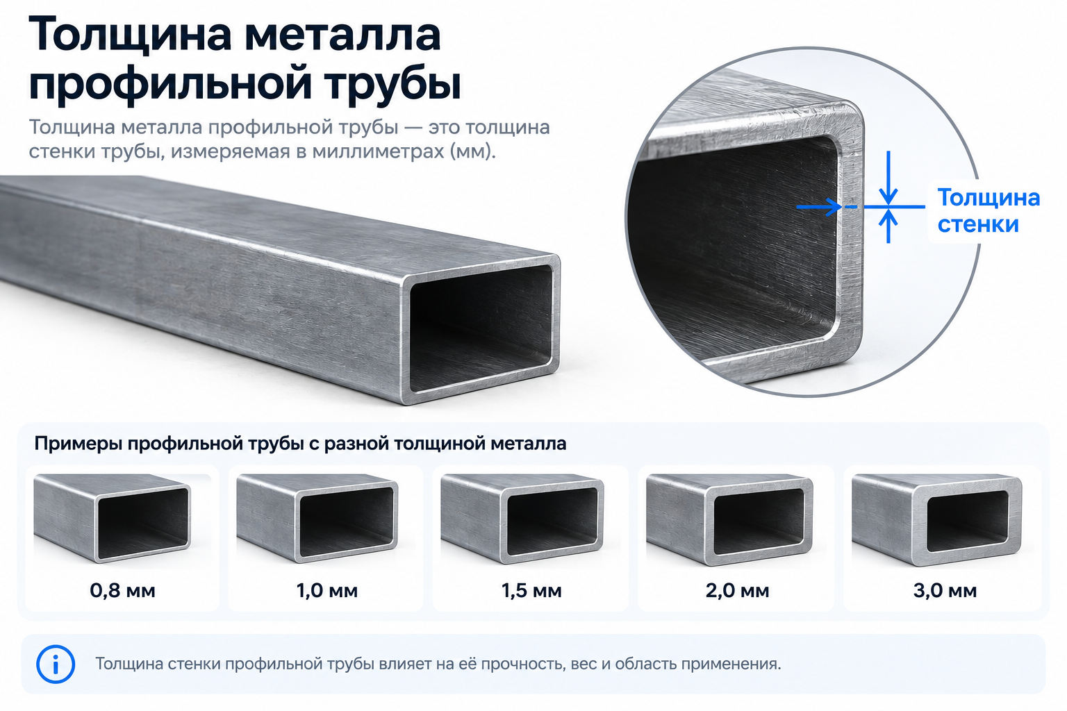 Толщина металла профильной трубы